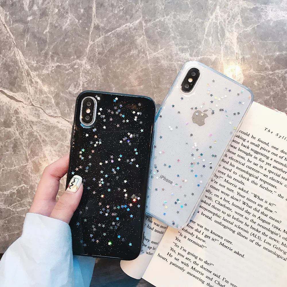 Luxury Glitter Bling Diamond Silicone Phone Case on for Samsung Galaxy S7 Edge S8 S9 Plus Note 8 Cover Star Shining TPU Case