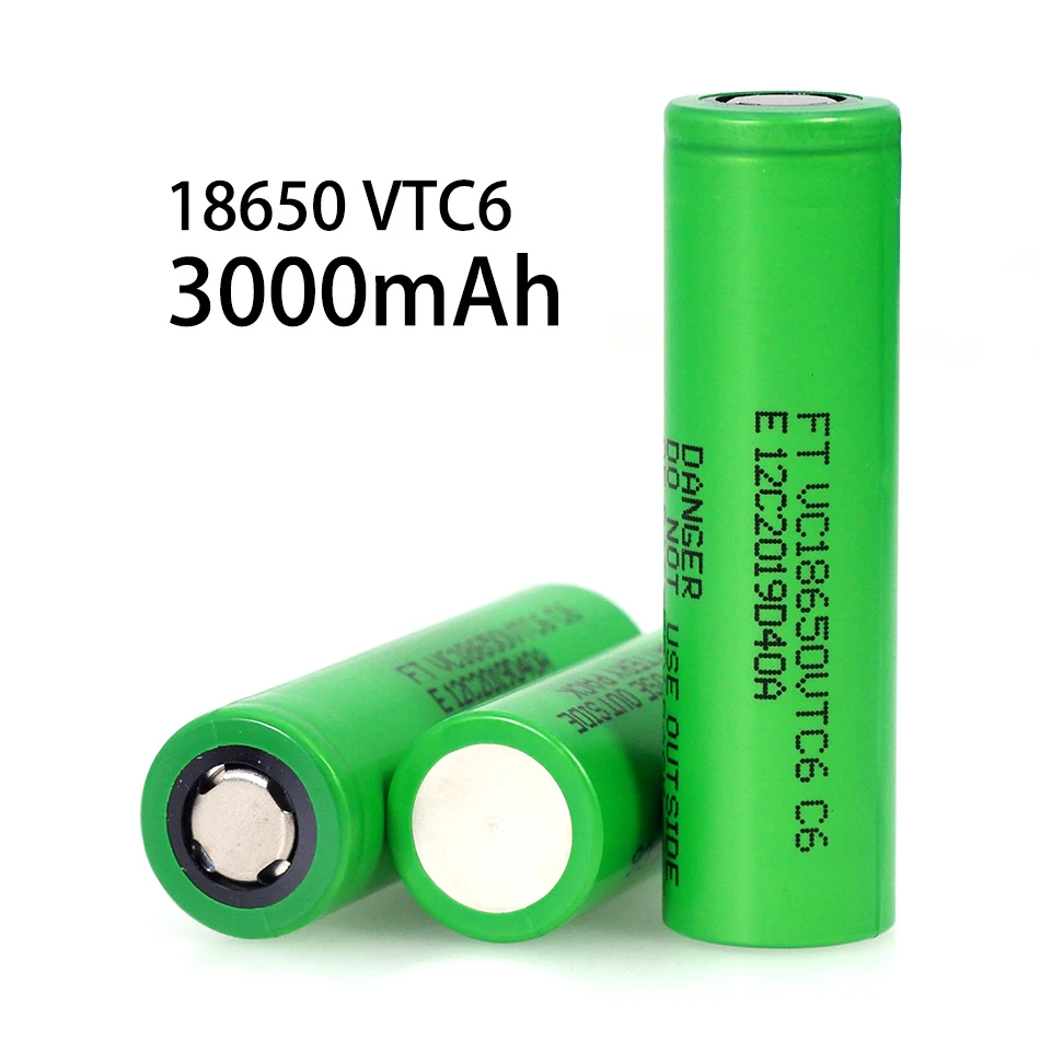 

VariCore VTC6 3.7V 3000 mAh Lithium rechargeable Battery 18650 20A Discharge VC18650VTC6 Flashlight E-cigarette batteries