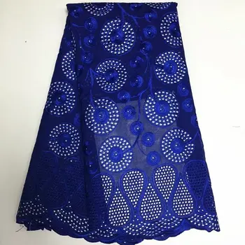 

High Quality African Swiss Voile Lace With Stone Switzerland African Cotton Guipure Lace Fabric Swiss Voile Lace Fabric 5yards 5