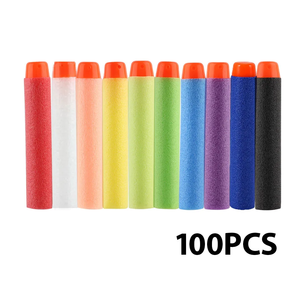 

100PCS Arma Blaster Soft Bullet Gun Dart Refills Round Head Foam Bullets For Nerf Toy Gun Airsoft Pistol Toys For Children Kids