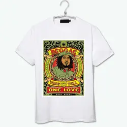 Один мир, одна любовь Reggae мир музыкальной культуры футболка высокого качества хлопчатобумажные Топы Одежда летом прохладно Винтаж