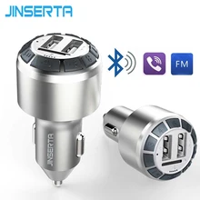 JINSERTA Car MP3 Audio Player Bluetooth FM Transmitter HandsFree LCD Display USB Quick Charger 5V 3.1A USB Drive TF Music Play