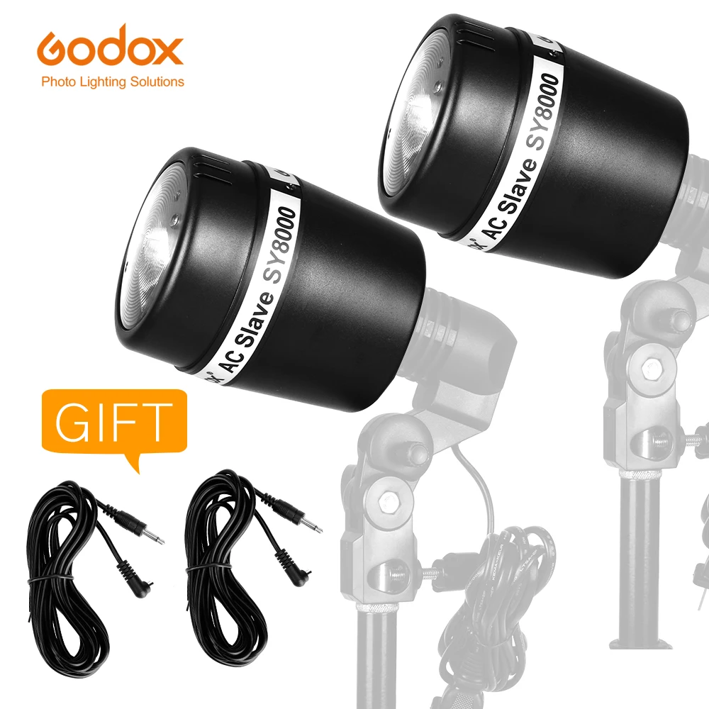 2x Godox SY8000 Studio E27 винт AC Slave Flash Strobe Bulb светильник | Электроника