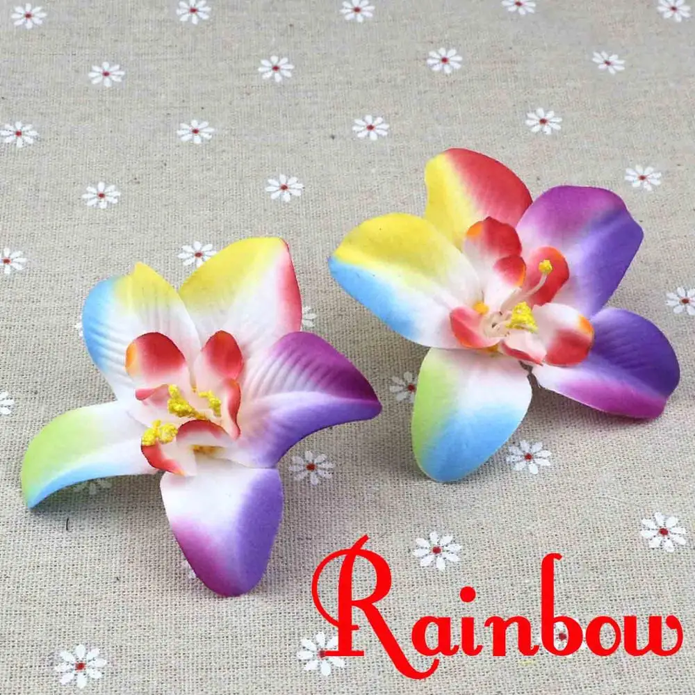 8cm Artificial Flower Heads Bulk Flowers Silk Carter orchid 50 Heads For Home Decor Bridal Bouquet Corsage Flowers Cake Topper