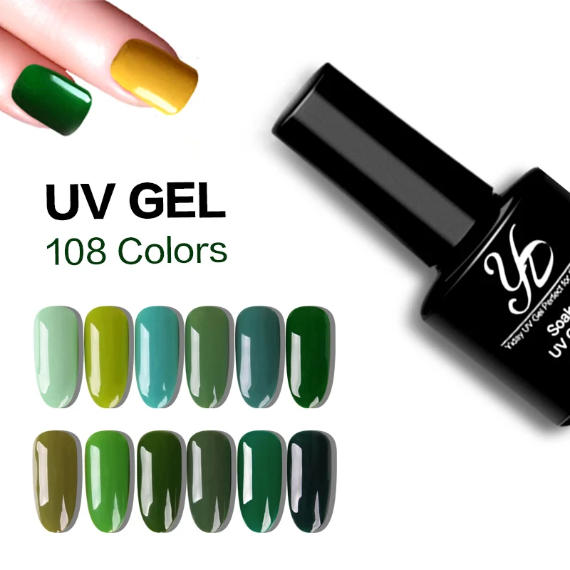 Yiday 1 шт. счастливый красочный зеленый УФ-гель для ногтей Профессиональный лак быстро высушенный УФ/светодиодный светильник долговечный замачиваемый лак для ногтей