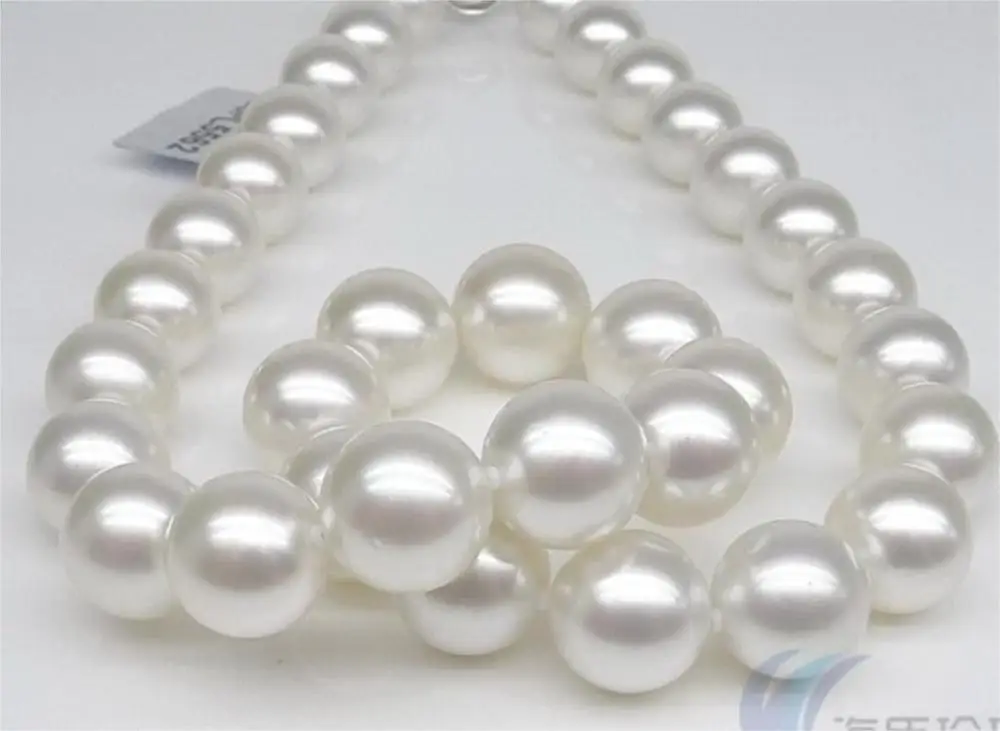

HUGE 18"11-12mm NATURAL freshwater WHITE ROUND PEARL NECKLACE 925silver