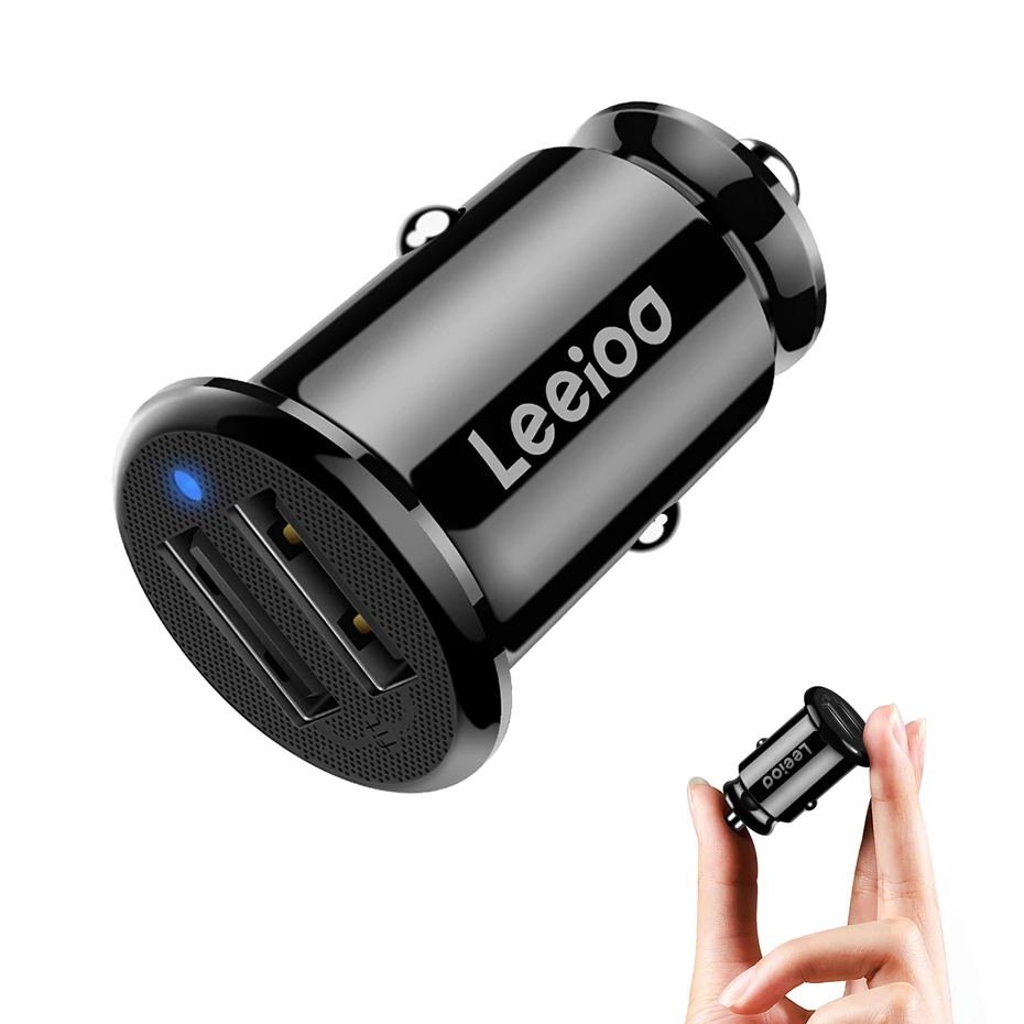 Leeioo Mini Dual USB Автомобильное зарядное устройство для мобильного телефона 5V 4.8A