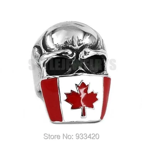 Оптовая продажа канадского флага неверных череп кольцо Нержавеющая сталь