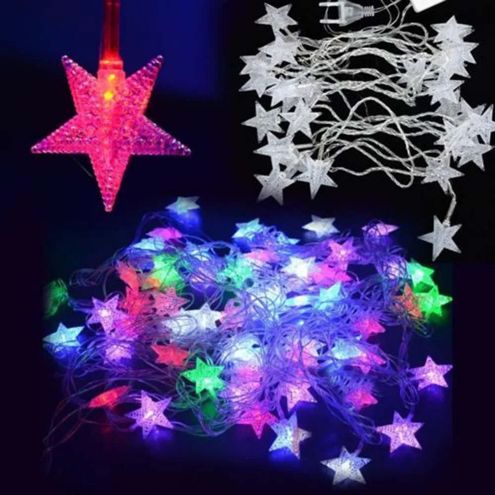 

5M 100-240V 28 LED string lights Lights Pentagram LEDs for Party Wedding Decoration Christmas Flasher Fairy Lights