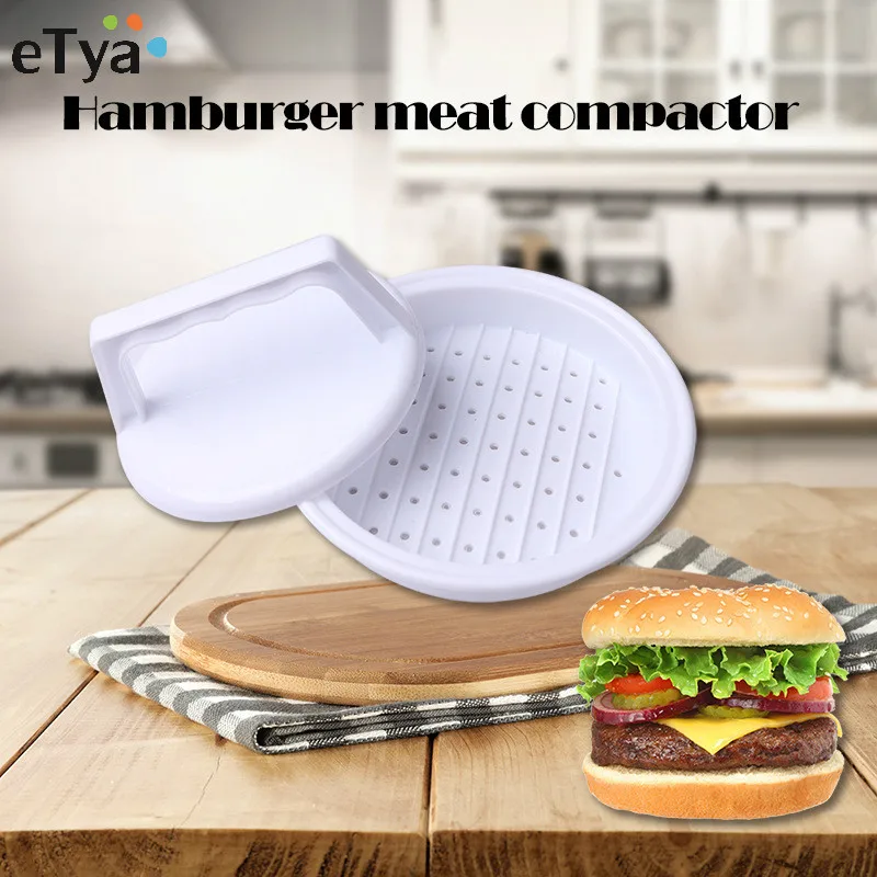 

Home DIY White Plastic Hamburger Meat Beef Grill Burger Presses Patty Maker Mold Mould Kitchen Machine