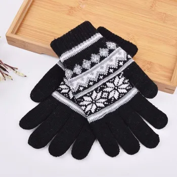 

2018 Men's Fashion Winter Warm Floral Thick Touch Screen Knitted Stretch Glovess