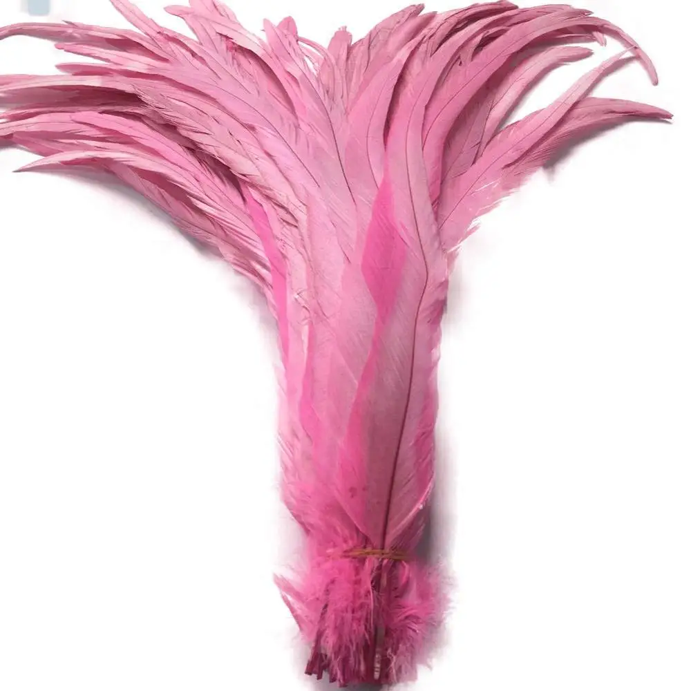 500 шт с перьями из хвоста петуха сырой белый цвет перо для рукоделия одежда ювелирные аксессуары/12-14 дюймов 30-35 см карнавальные украшения - Цвет: pink