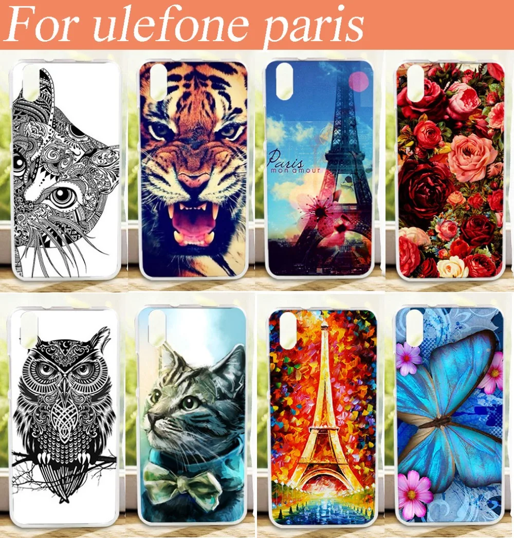 

Fashion Patterns Flower Eiffel Tower Painted Cover Case For Ulefone Paris Case Colour Painting For Ulefone Paris Cover Case