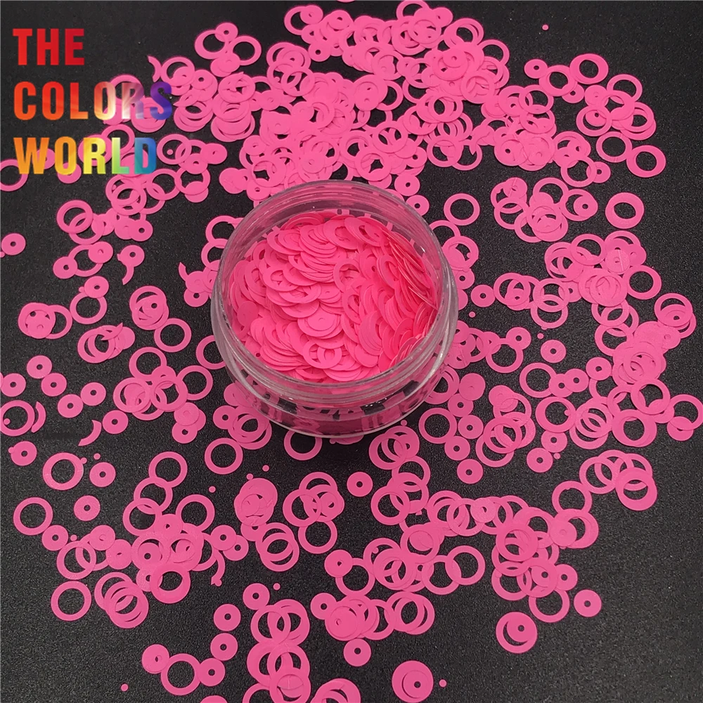 

TCT-323 Hollow Ring Neon Bright Matte Colors 6MM Solvent Nail Glitter Decoration Face Paint Tumblers Crafts Festival Accessories