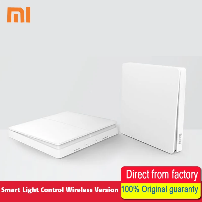 

2.4GHz Wireless Version Original Xiaomi Aqara Smart Light Switch Single / Double Key Remote Control by Mi Home Smartphone App