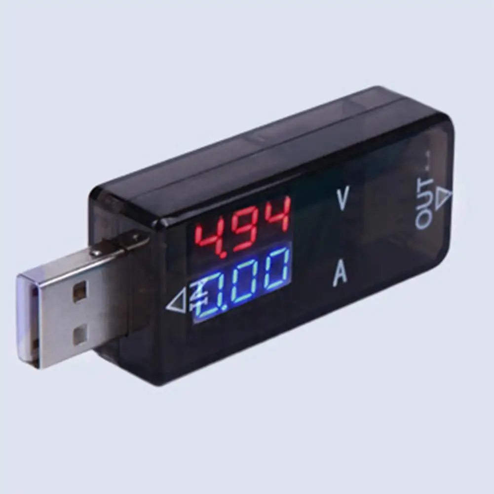 LanLan USB цифровой DC3.5V-DC20V тестер амперметр вольтметр измерительный прибор напряжения практичный измеритель - Цвет: Black