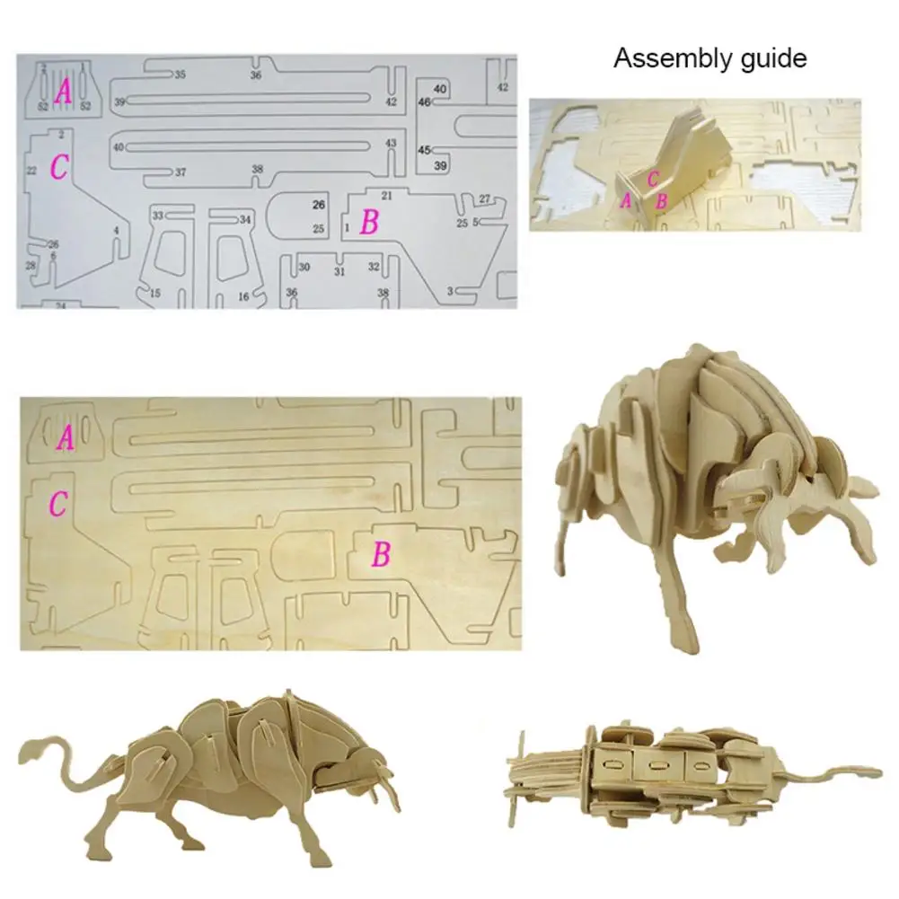 DIY 3D блоксокс шаблон строительный блок корова Игрушка Играть в мозги и руки украшение комнаты коллекция подарок на день рождения для детей