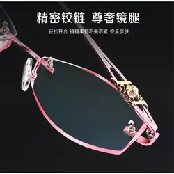 Алмазные Для женщин очки Безрамное очки близорукость дальнозоркость излучения доказательство очки обычай кадров в том числе линзы