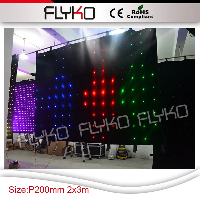 

Free shipping P20cm china sexy video 2m x 3m full display video curtian screen bar led curtain