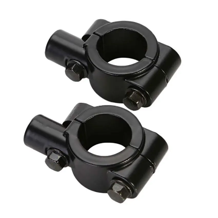 2pcs 10mm 8mm Motorcycle Mirror Mount Clamp Holder Bracket Mirror End Bar Fixed Base Handlebar