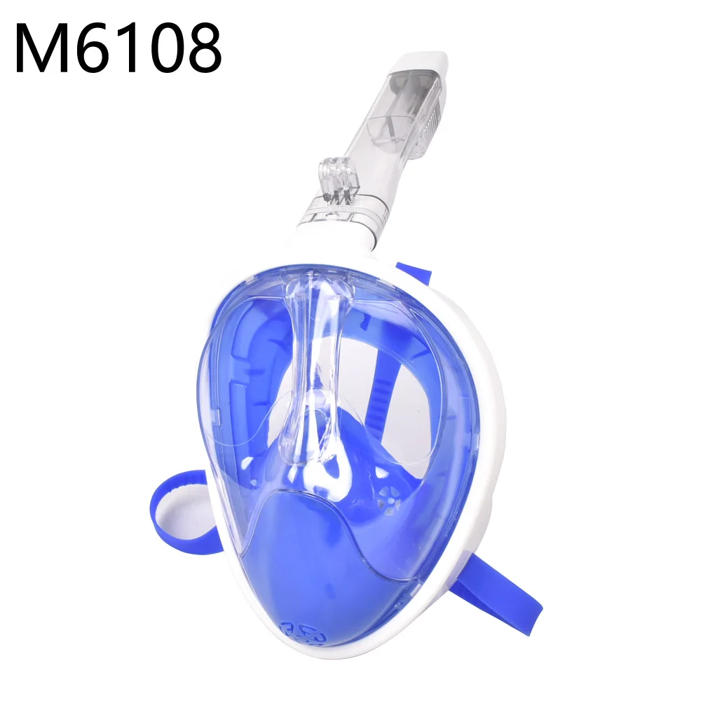 Маска для подводного плавания, для всего лица, для подводного плавания, для подводного плавания, анти-туман, набор для подводного плавания, аксессуары для обучения - Цвет: M6108 Blue