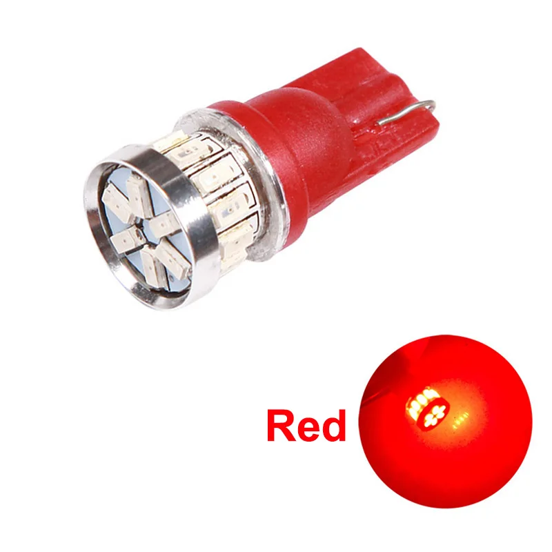 Kevanly 1 шт. W5W светодиодный T10 Светодиодный лампочки Canbus 18SMD для автомобиля для парковочного места свет внутренняя карта Потолочные плафоны белый Лицензия: яркий 12 V - Испускаемый цвет: Red