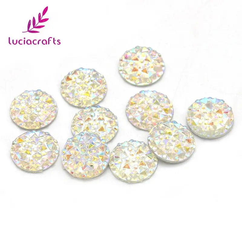 Lucia Crafts 48 шт./лот 12 мм смолы пришивные камни Flatback Стразы DIY Швейные кристаллы бусины для свадебного платья D1114