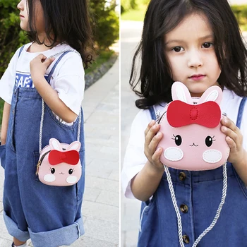 

New Cartoon PU Leather Coin Purse Cute Crossbody Bag for Children Girl Small Single Shoulder Bag Wallet for Kids Gifts