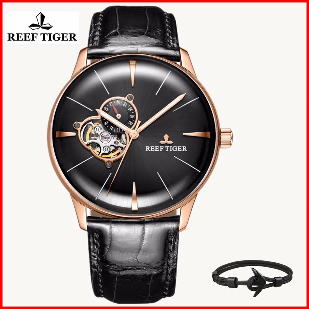

Relogio Masculino Reef Tiger/RT Fashion Sports Watch Men Brand Luxury Automatic Leather Waterproof Analog Watches Reloj Hombre