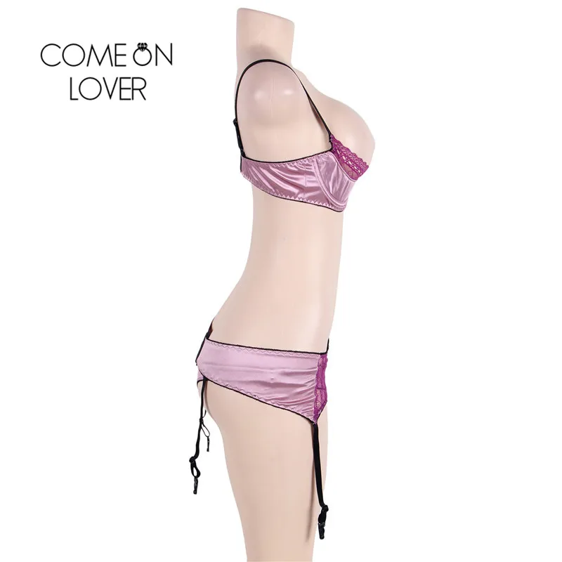 Comeonlover Intimo Donna Sexy Hot RI80396 Deluxe Satin Lace Stitching Open Cup Bra Set Lingerie Plus Size Open Bra Sexy Bra Set Comeonlover Intimo Donna Sexy Hot RI80396 Deluxe Satin Lace Stitching Open Cup Bra Set Lingerie Plus Size Open Bra Sexy Bra Set