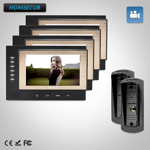 

HOMSECUR 7" Video Door Phone Intercom System+Intra-monitor Audio Intercom 2C4M : TC041 Camera + TM701R-B Monitor (Black)