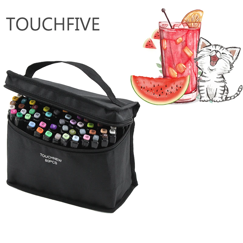 

TOUCHFIVE Black Body Marker Pen Set Graphic Sketch 168 Color Art Markers Double Headed Alcohol Based Art Pen Painting Supplies