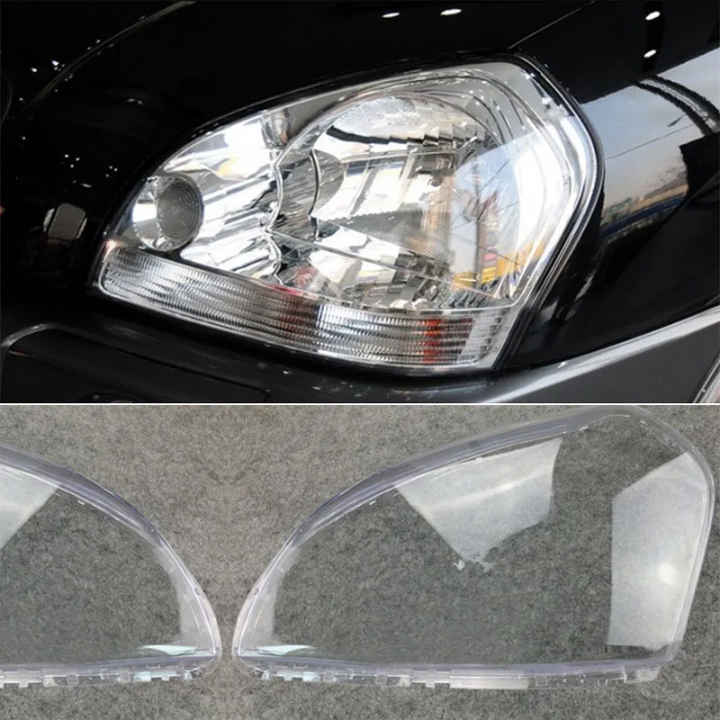 2x Left + Right Headlight Headlamp Clear Lens Cover For HYUNDAI TUCSON 2005 2006 2007 2008 2009 Headlight Lens Cover Replacement