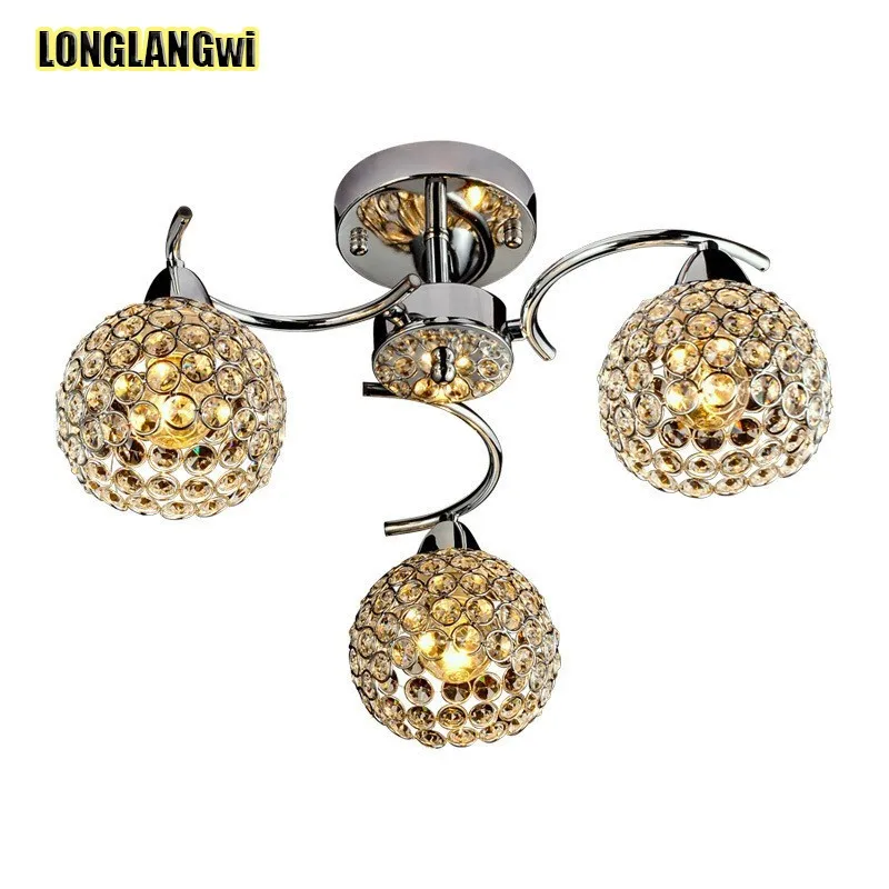 

Modern Crystal Ceiling Light Living Room Bedroom Lampshade Creative personality art sphere lighting LED Light Fixture