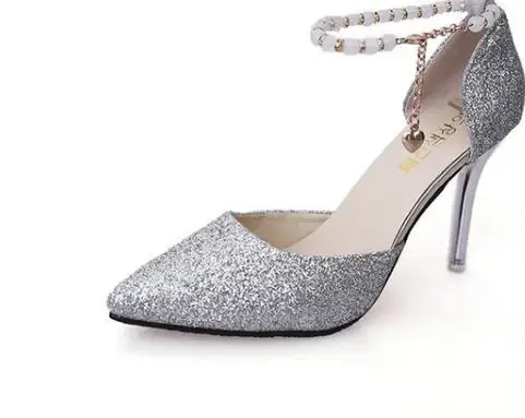

2018 summer new women's sandals fashion sequins high heels stiletto