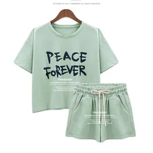 Летние Стильные женские ночные рубашки с принтом, Шорты пижамные наборы, домашняя одежда, ночная рубашка