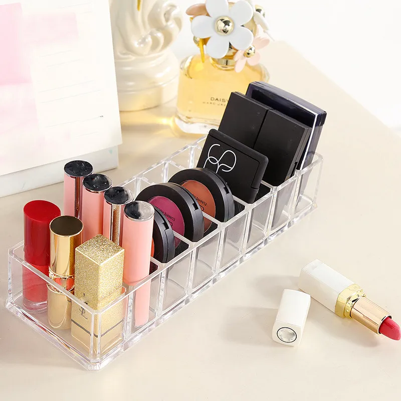 Акриловый Органайзер для макияжа, прозрачная коробка для хранения крема, прозрачная Косметическая подставка для макияжа, косметический шкаф, Пластиковая Полка для пудры