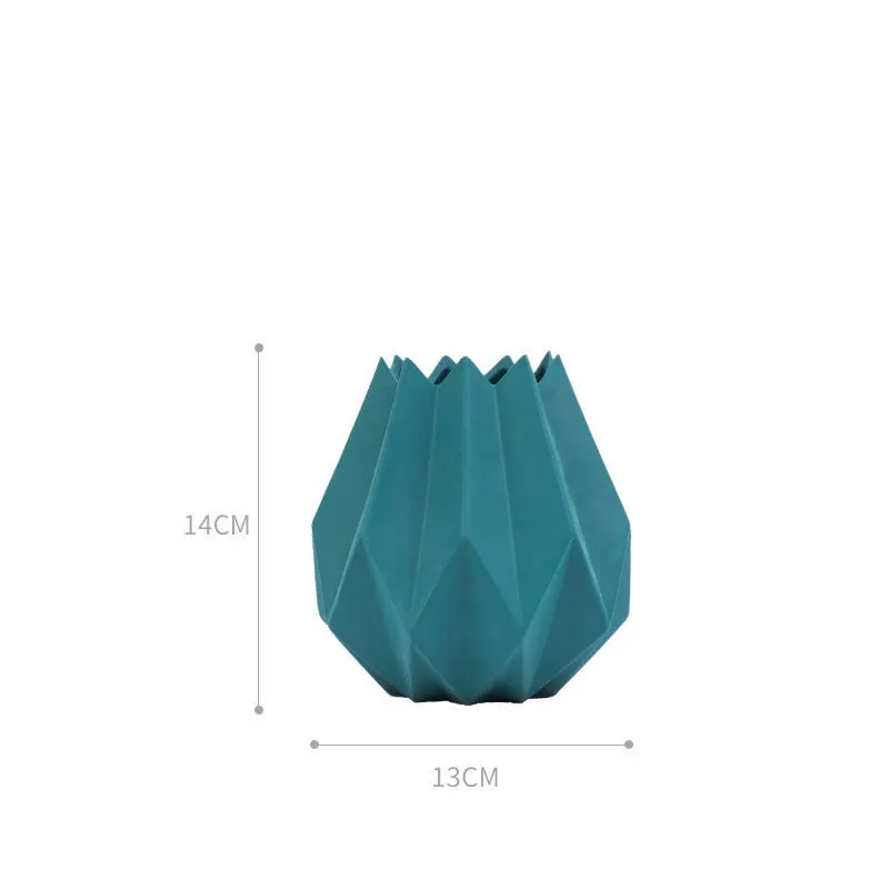 Модные вазы оригами, Керамическая Настольная большая ваза, украшение дома, ваза, современный европейский стиль, ваза для цветов, домашнее украшение - Цвет: Green