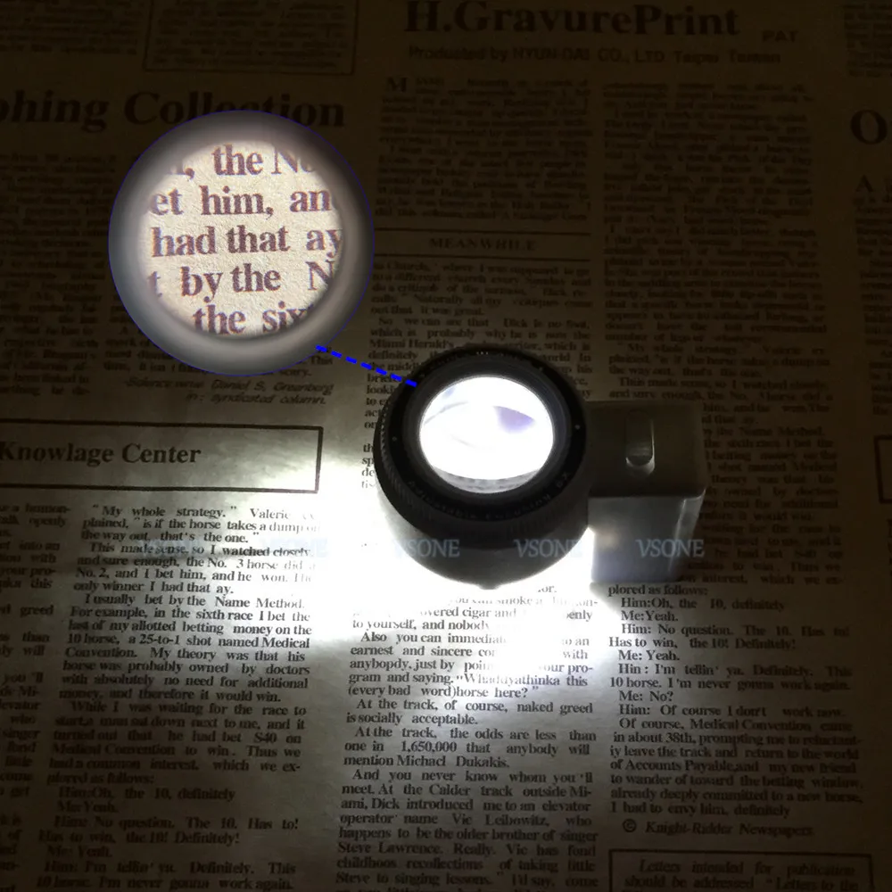 map reading magnifying glass with light