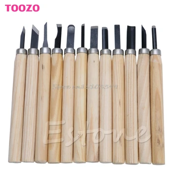 

12Pcs Professional Wood Carving Hand Chisel Knife Tool Set Woodworkers Gouges Drop Ship