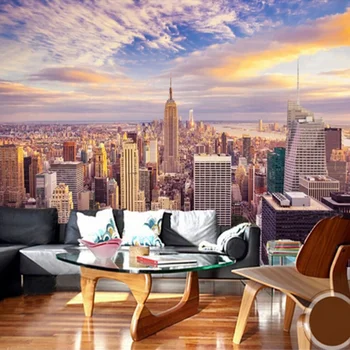 

Modern New York City Building Landscape 3D Wall Mural Photo Wallpaper Living Room Cafe Restaurant Creative Decor Wallpapers Roll