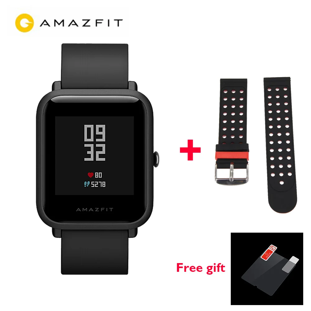 [] Оригинальные Смарт-часы Huami Amazfit Bip Lite 3 АТМ, водонепроницаемые, 45 дней в режиме ожидания, трекер сердечного ритма, умные часы - Цвет: Black w black strap