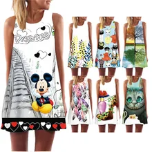 Лидер продаж, женское летнее платье с 3D принтом бабочки, без рукавов, богемное повседневное платье, vestidos de verano mujer