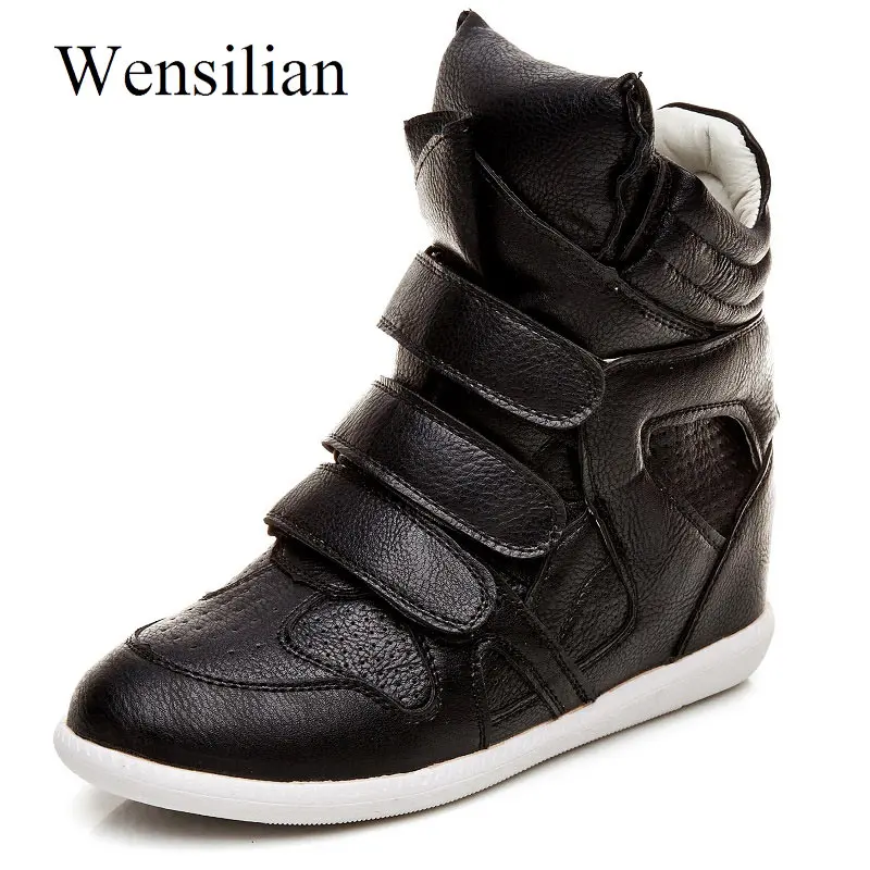 

Women Winter Ankle Boots Black Platform High Top Sneakers Female Height Increased Casual Shoes Hook Loop Bottes Zapatos De Mujer