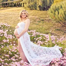 

BAHEMAMI Lace Maternity Dresses Photography Props Short Sleeve Tulles Maternity Photography Gown Maternity Vestidos 2018 summer