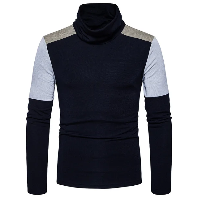 Patchwork Wool Hoodied Men Not Hat Winter Under Hoody Pullover