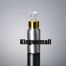 300 шт., 50 мл, насос с высоким винты, алюминиевая бутылка, золотой насос для бутылки, образец, подпакет, бутылки, портативные дорожные