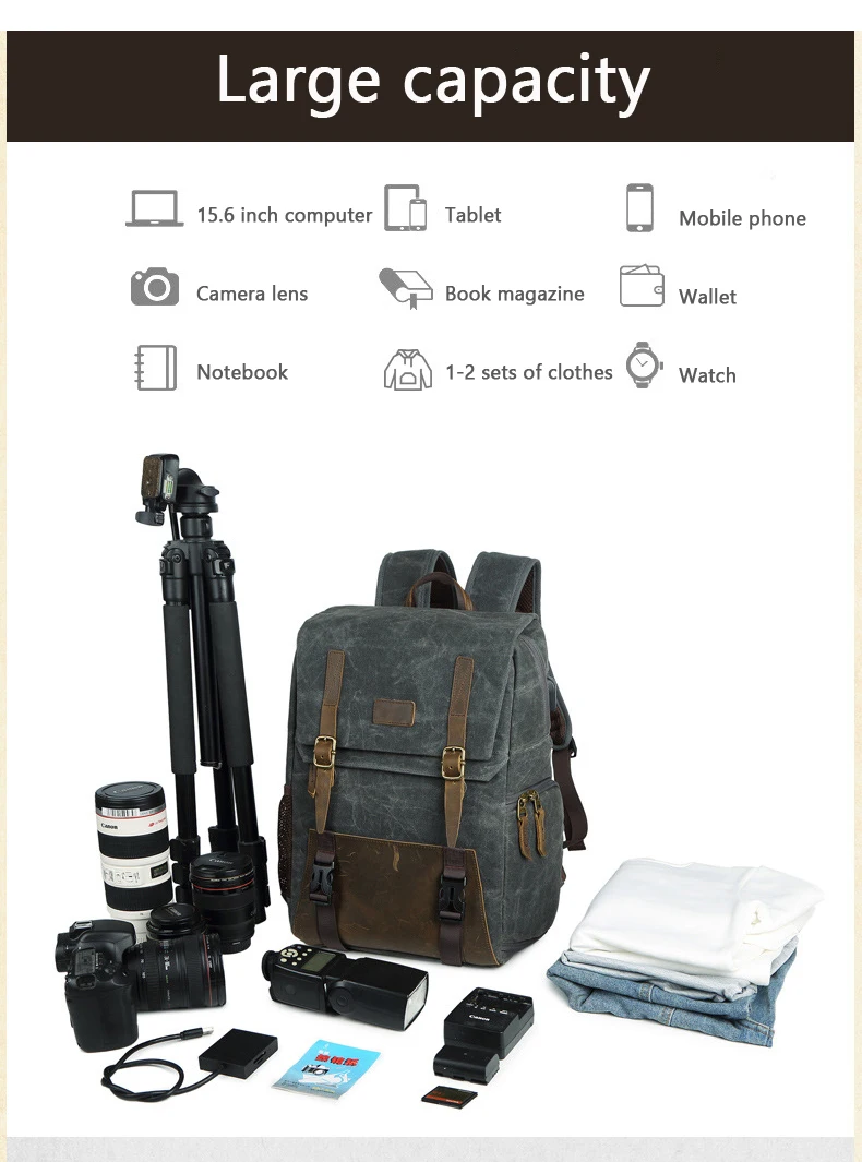Large Capacity of Waterproof Camera Backpack