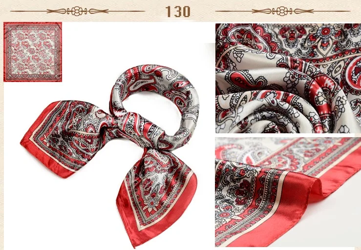 Candiway Лидер продаж Модный женский маленький шелковый шарф квадратные шарфы женские палантины зима осень женские шали Бандана Хиджаб 60 см - Цвет: red