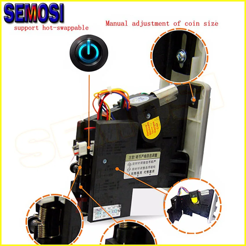

2pcs /set CPU Comparable Coin Acceptor Coin Selector Arcade Accessories for Arcade Games Vending Machine TW-131